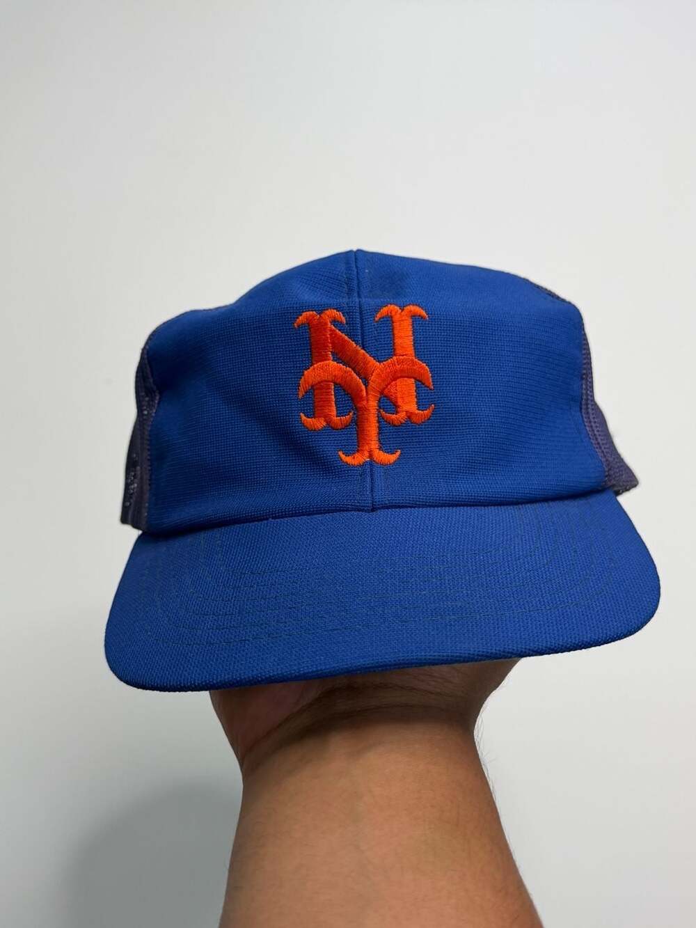Vintage New York Mets Blue Mesh Snapback Trucker Hat NY MLB Baseball Cap